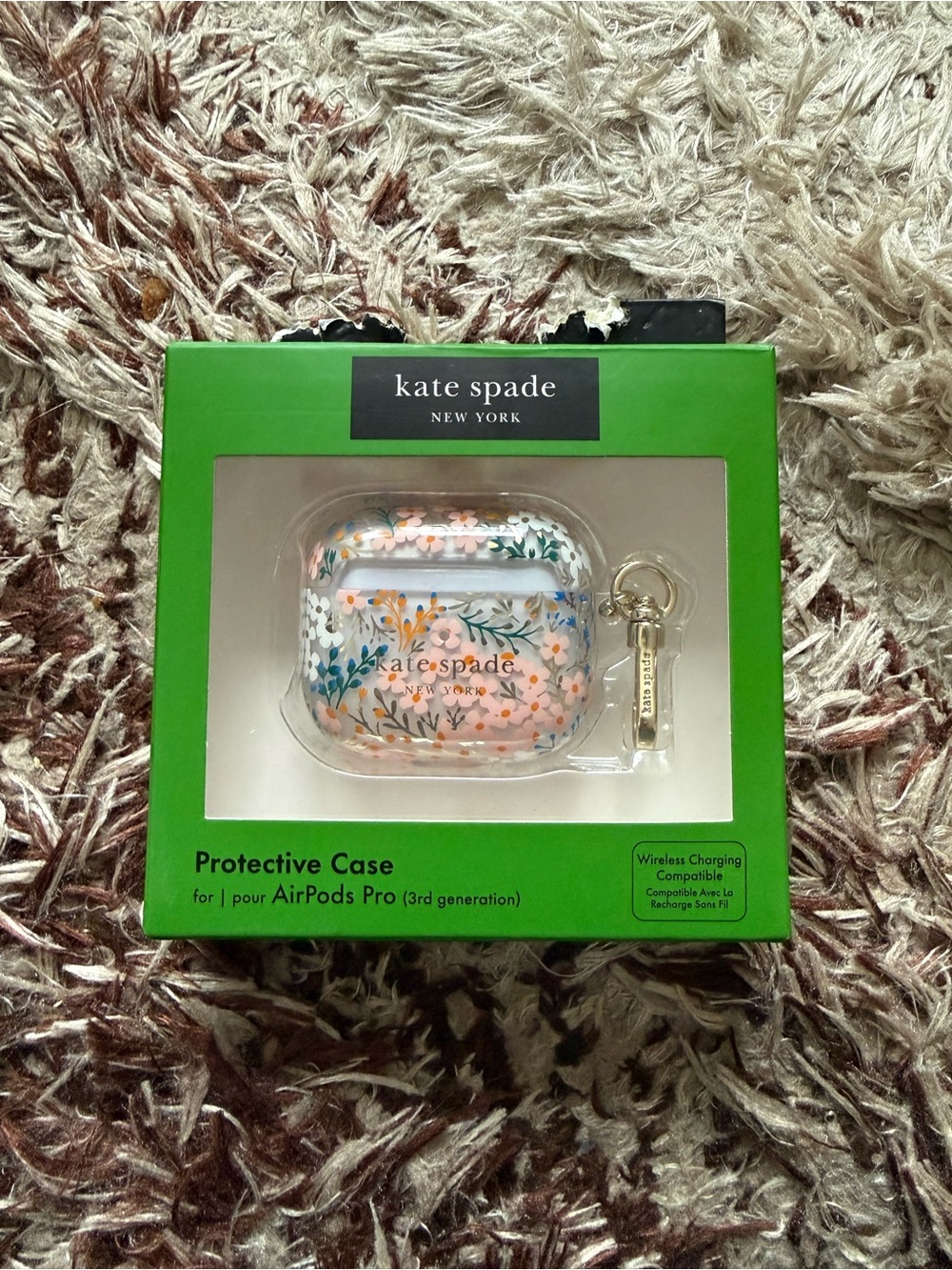 kate spade Floral Clear AirPods Pro Case with Gold Charm